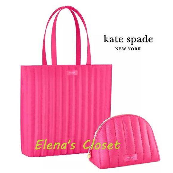 kate spade Handbags - NWT ~ KATE SPADE PUFFY PINK TOTE & POUCH SET